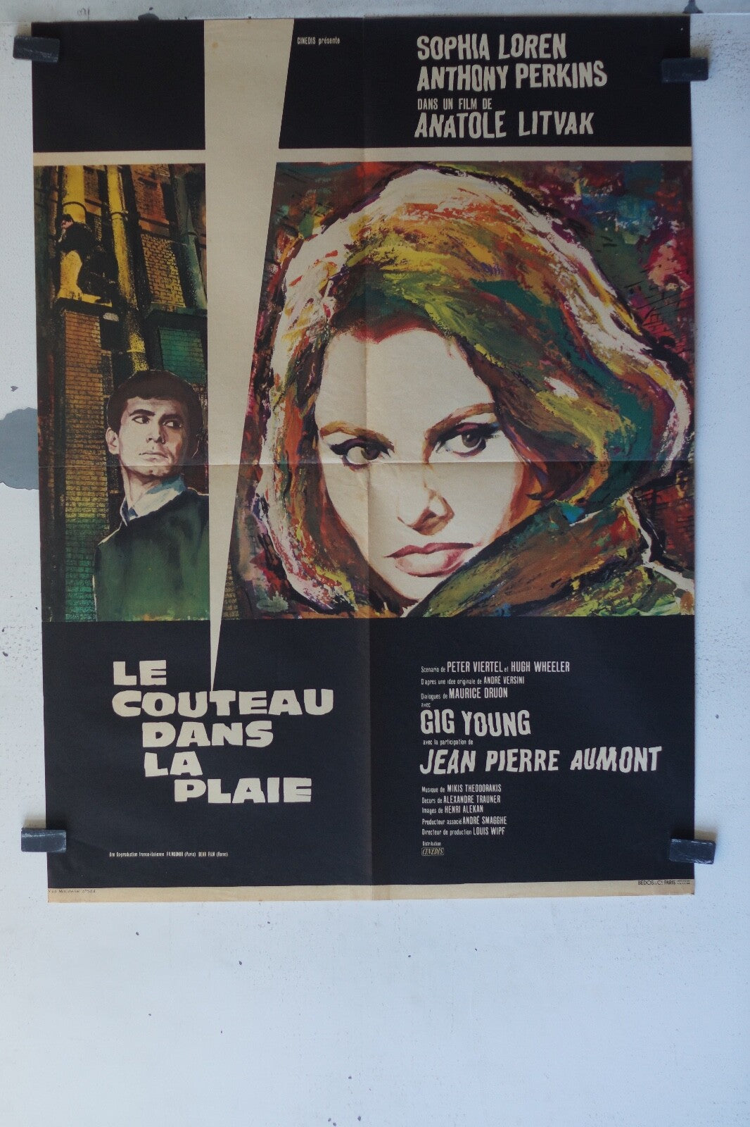 COUTEAU DANS LA PLAIE (LE) Movieposter ORIGINAL 60x80 Sophia Loren , Anthony