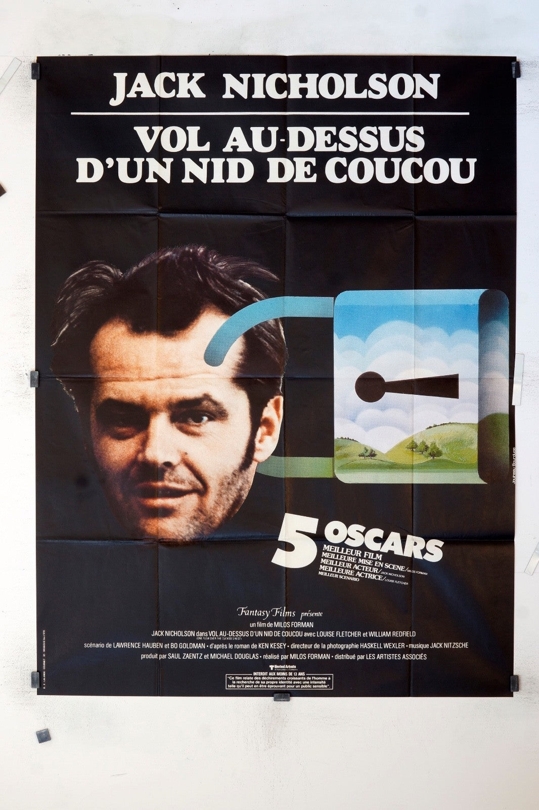 VOL AU DESSUS D’UN NID DE COUCOU JACK NICHOLSON MOVIE POSTER ORIGINAL 120x160
