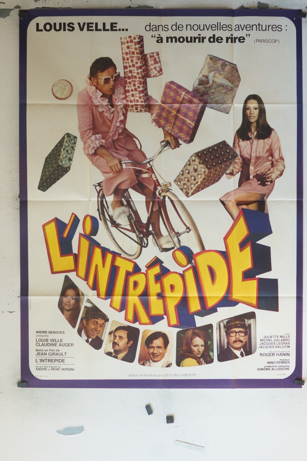 L’INTREPIDE MOVIE POSTER ORIGINAL 120x160 LOUIS VELLE