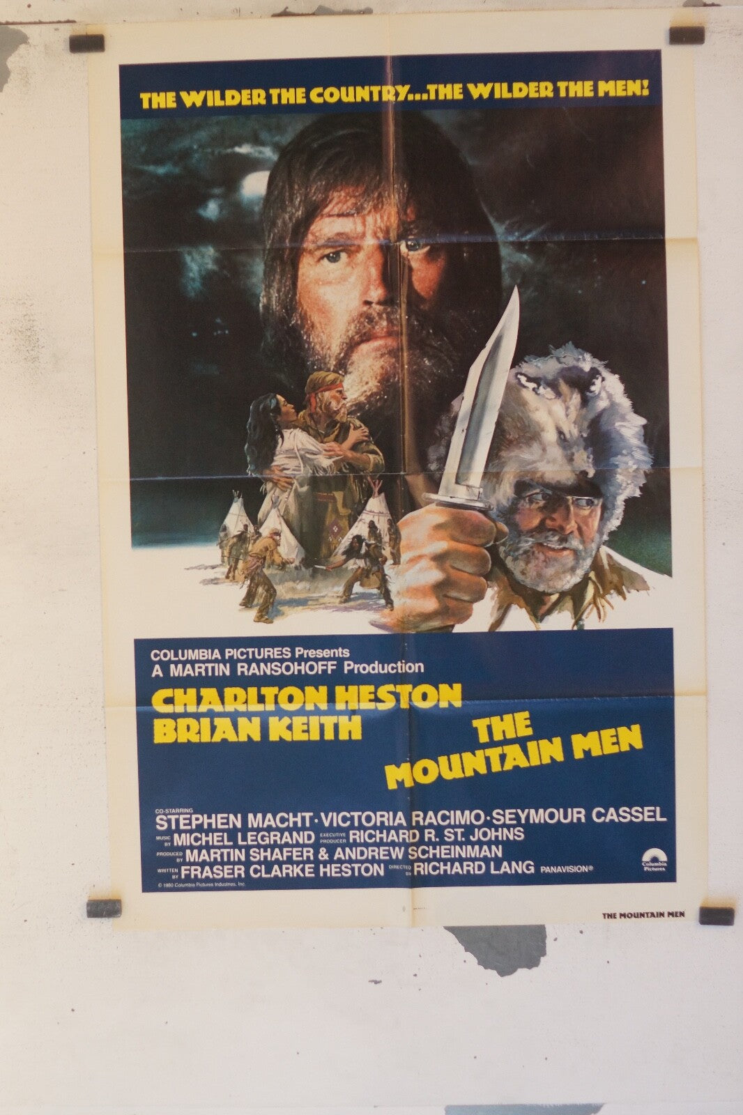 THE MONTAIN MEN (70X100) ORIGINAL MOVIE POSTER CHARLTON HESTON – BRIAN KEITH