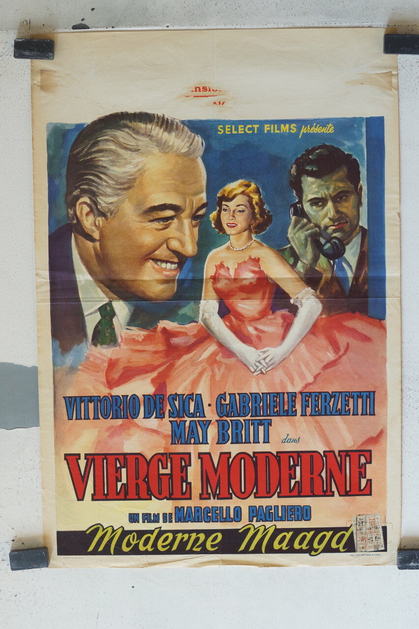 VIERGE MODERNE, belge ORIGINAL MOVIE POSTER 30x55 Gabriele ferzetti