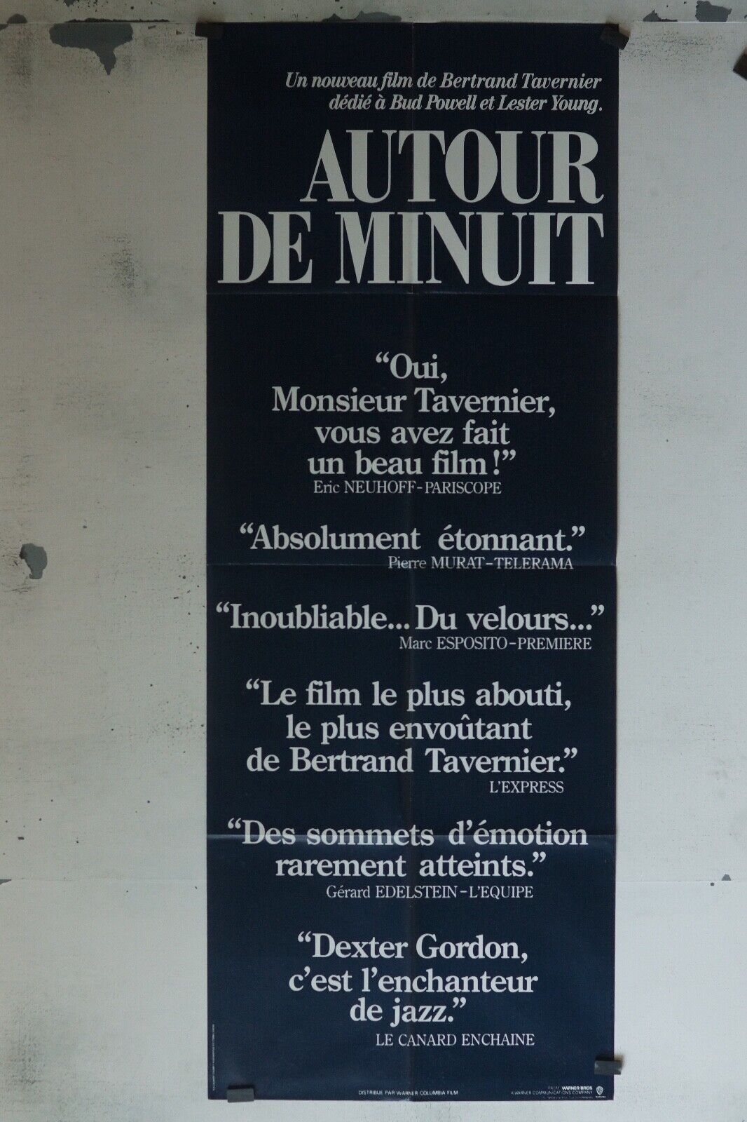 AUTOUR DE MINUIT MOVIE POSTER ORIGINAL 60x160