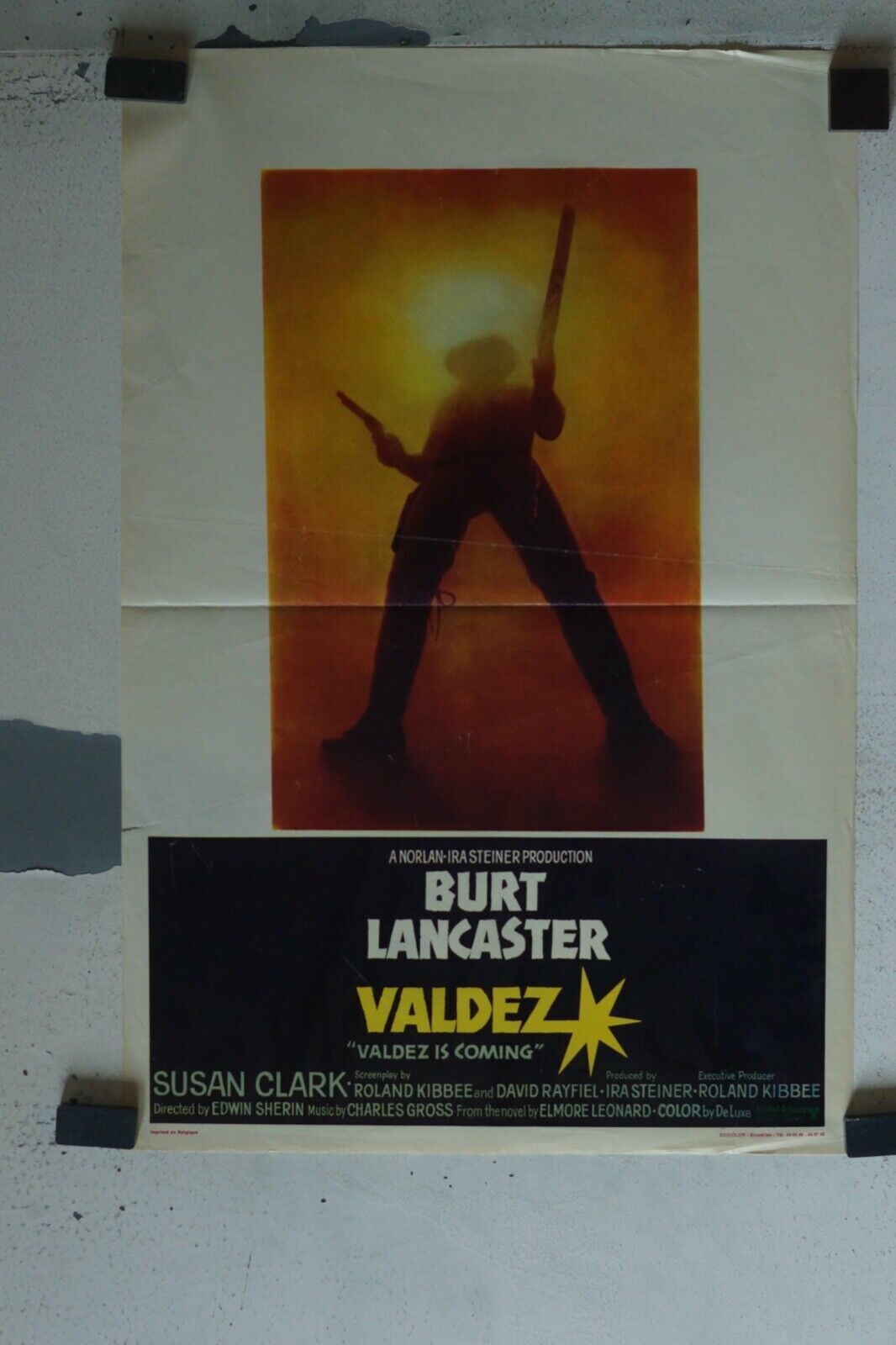 VALDEZ MOVIE POSTER ORIGINAL (55X37) BURT LANCASTER