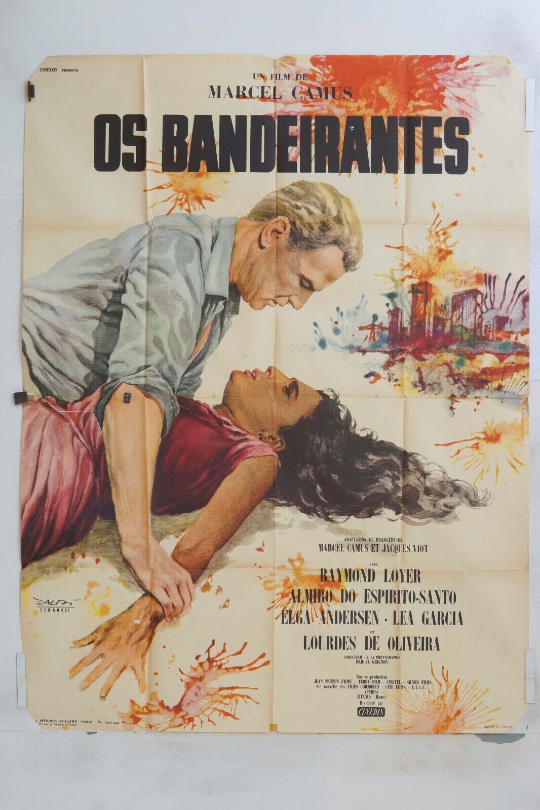OS BANDEIRANTES MOVIE POSTER ORIGINAL 120x160 MARCEL CAMUS