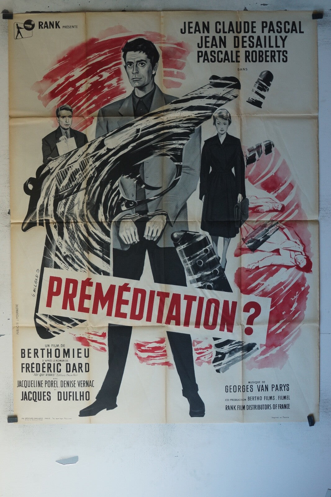 PREMEDITATION ? MOVIE POSTER ORIGINAL 120x160 Jean-Claude Pascal