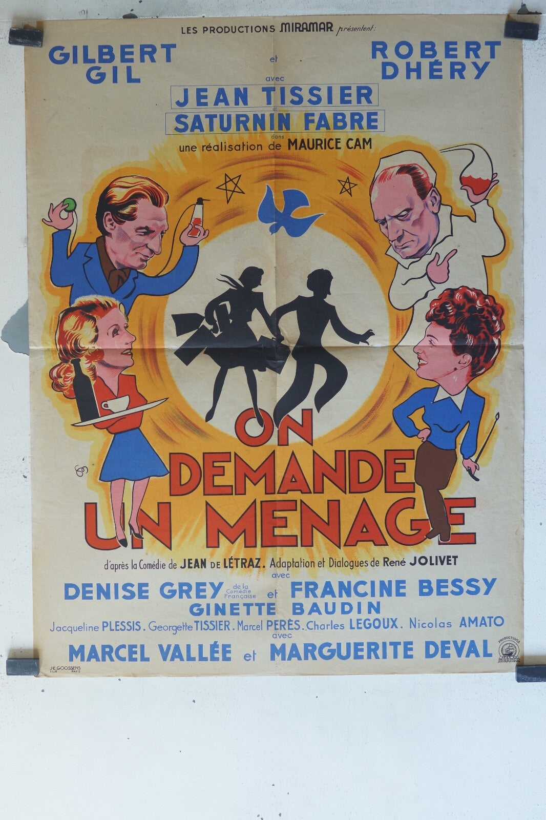 ON DEMANDE UN MENAGE MOVIE POSTER ORIGINAL (60X80) Gilbert Gil , Robert Dhéry