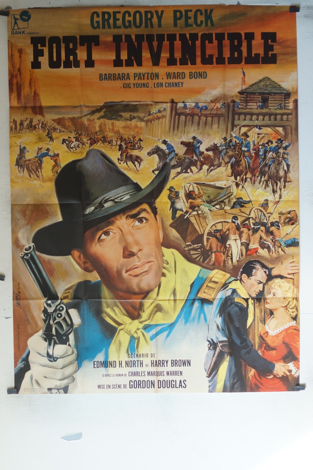 FORT INVINCIBLE ORIGINAL MOVIE POSTER 120x160 Gregory Peck , Barbara Payton