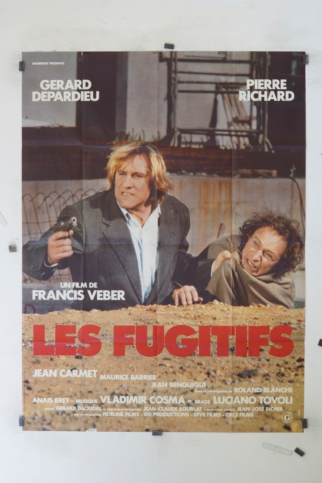 LES FUGITIFS GERARD DEPARDIEU 120x160 ORIGINAL MOVIE POSTER