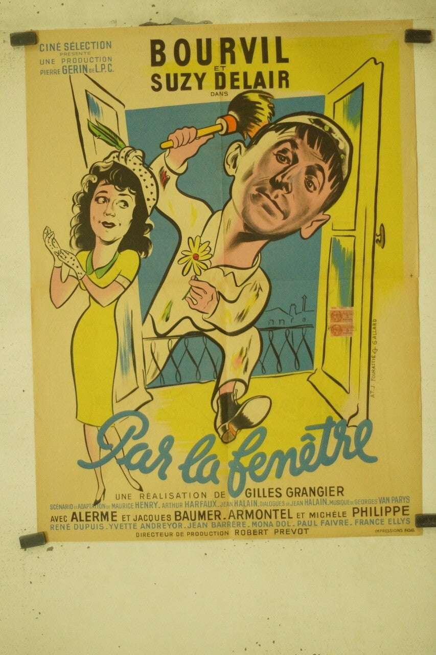 PAR LA FENÊTRE MOVIE POSTER ORIGINAL (60X80) BOURVIL SUZY DELAIR
