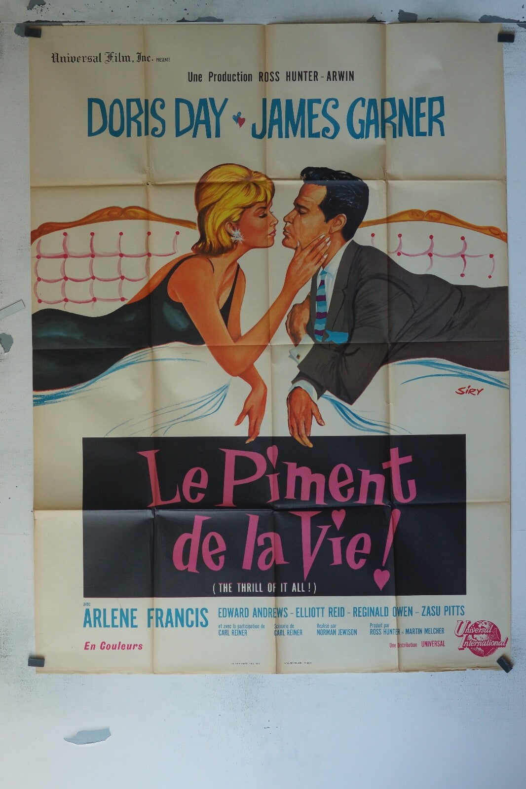 LE PIMENT DE LA VIE MOVIE POSTER ORIGINAL 120x160 DORIS DAY – JAMES GARNER