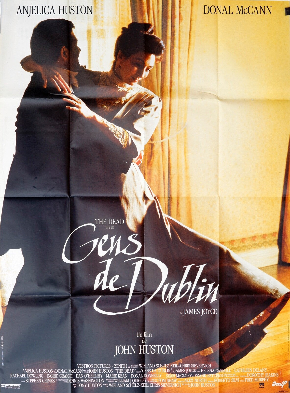 GENS DE DUBLIN MOVIE POSTER ORIGINAL 120X160 ANGELICA HUSTON