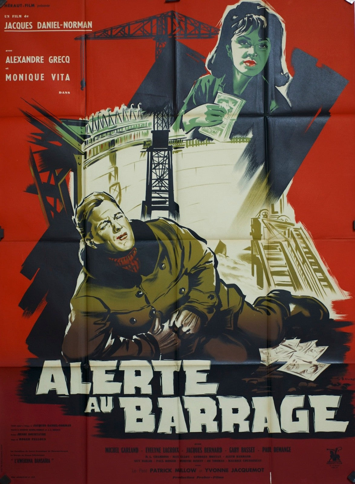 ALERTE AU BARRAGE ALEXANDRE GRECQ MOVIE POSTER ORIGINAL 120x160