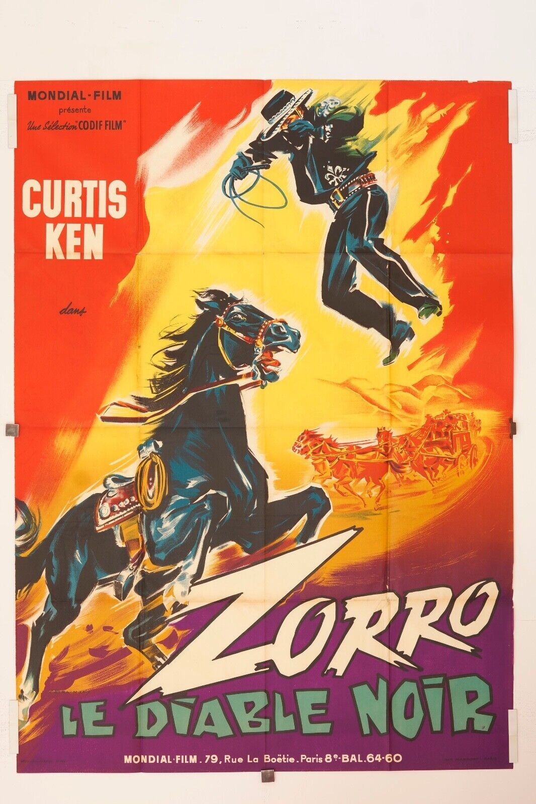 ZORRO MARQUIS DE NAVARRE ORIGINAL MOVIE POSTER 120x160 LORIS GIZZI