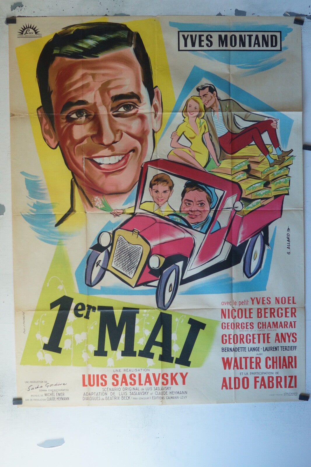 1 ER MAI MOVIE POSTER ORIGINAL 120x160 YVES MONTANT