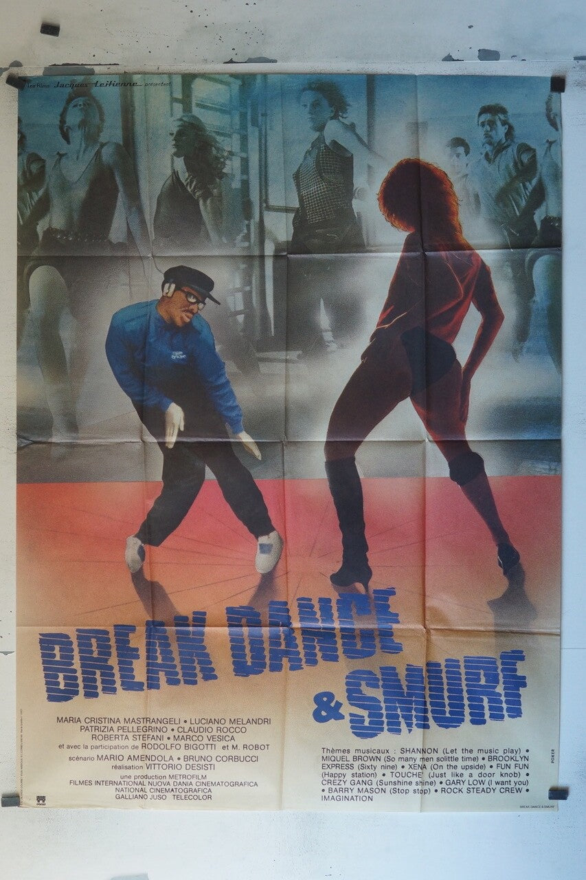 BREAK DANCE & SMURF MOVIE POSTER ORIGINAL 120x160 MARIA CRISTINA MASTRANGELI