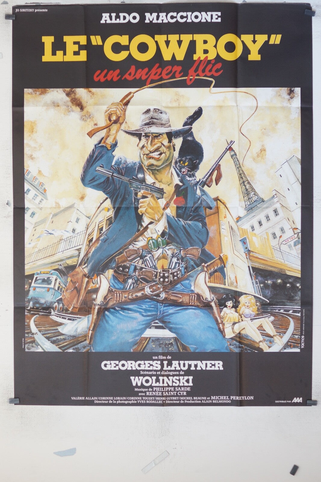 COWBOY (LE) – un super flic MOVIE POSTER ORIGINAL 120x160, G.Lautner