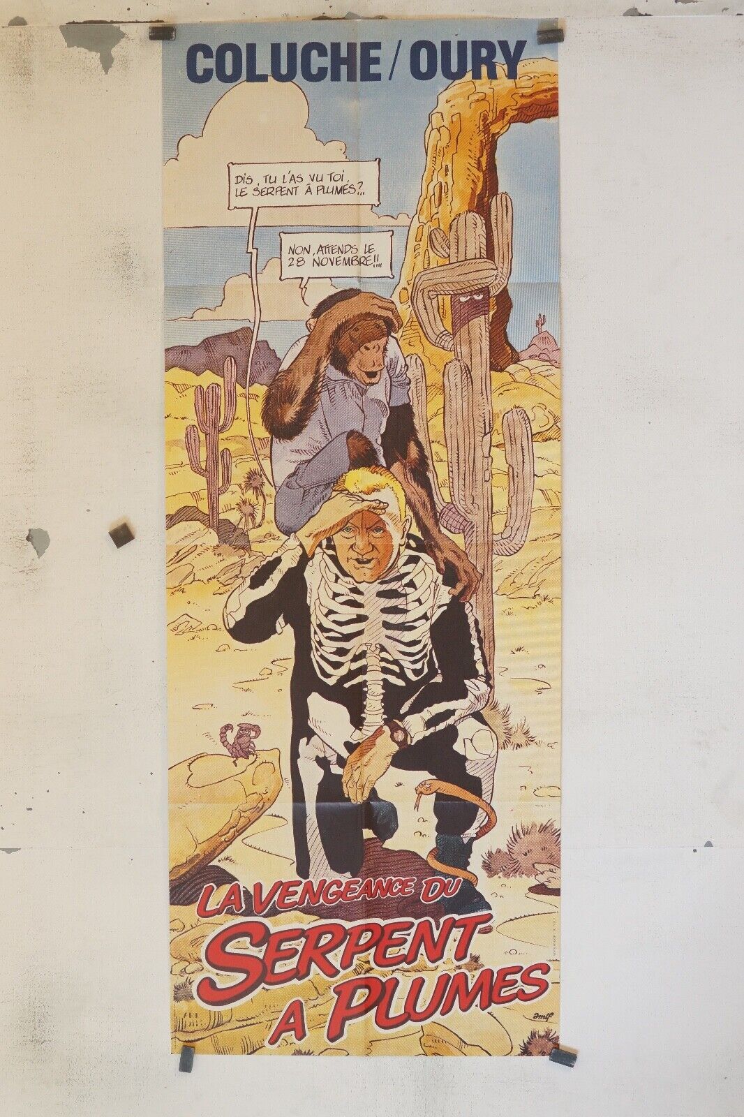 LA VENGEANCE DU SERPENT À PLUMES MOVIE POSTER 58X143 COLUCHE/OURY