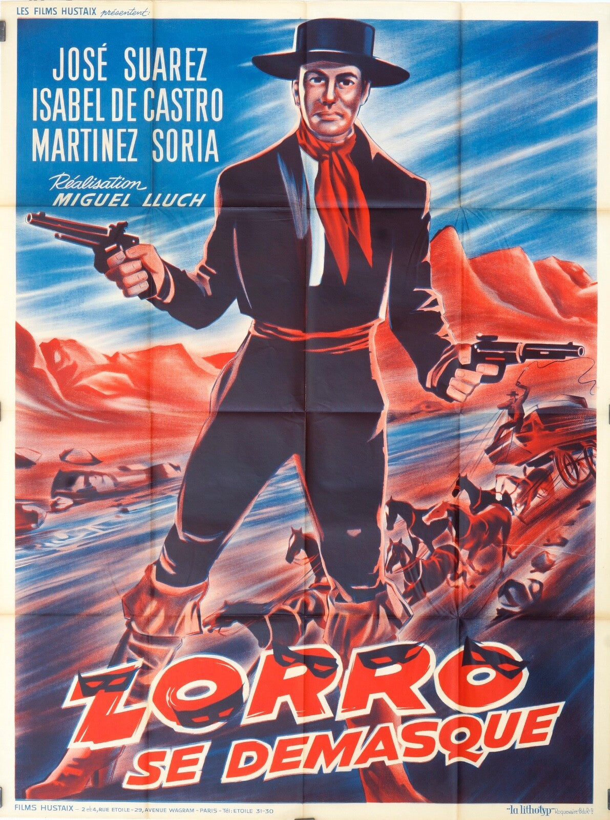 ZORRO SE DÉMASQUE MOVIE ORIGINAL POSTER 120x160 JOSE SUAREZ