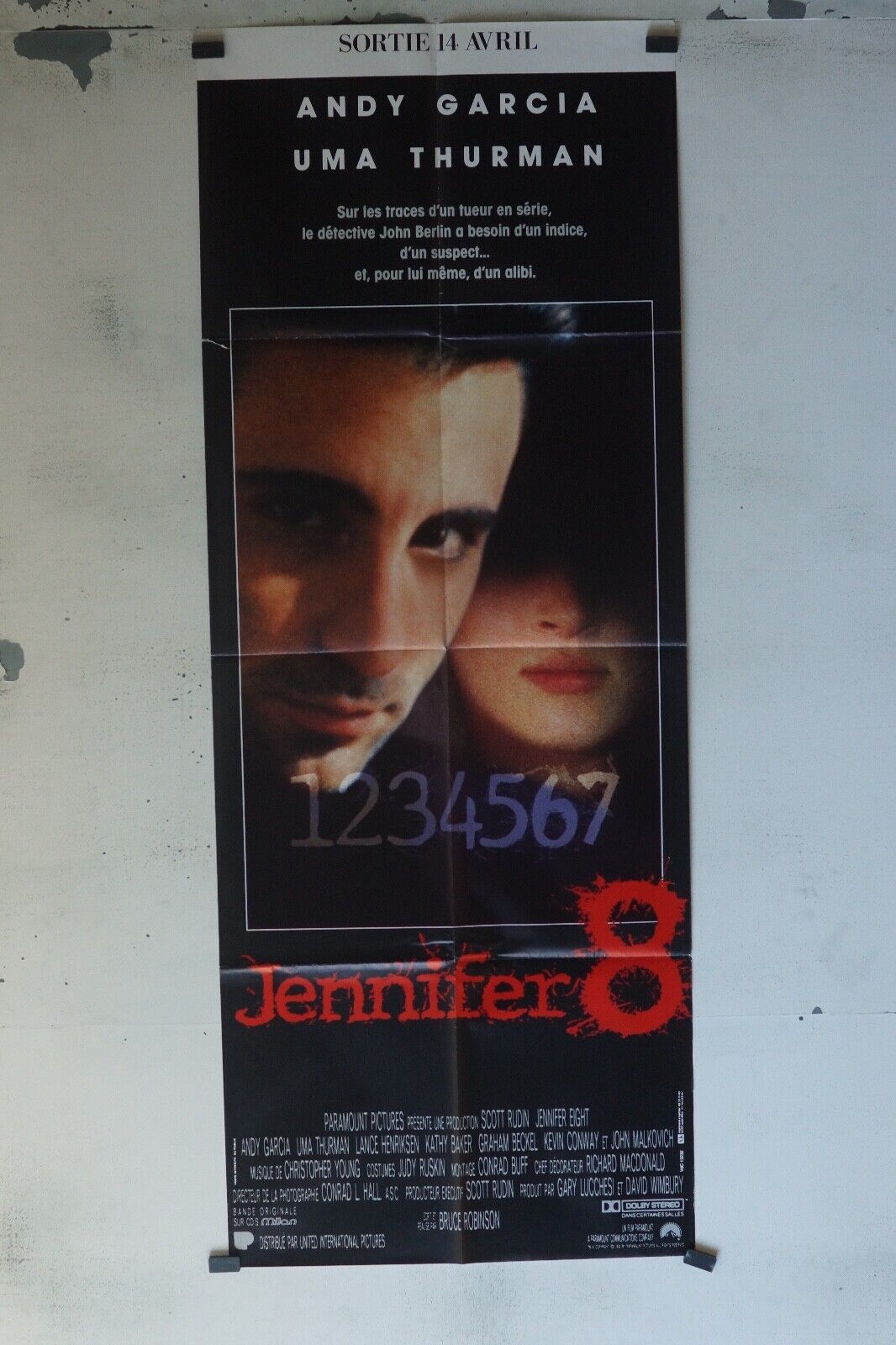 JENNIFER 8 MOVIE POSTER ORIGINAL 60x160 ANDY GARCIA