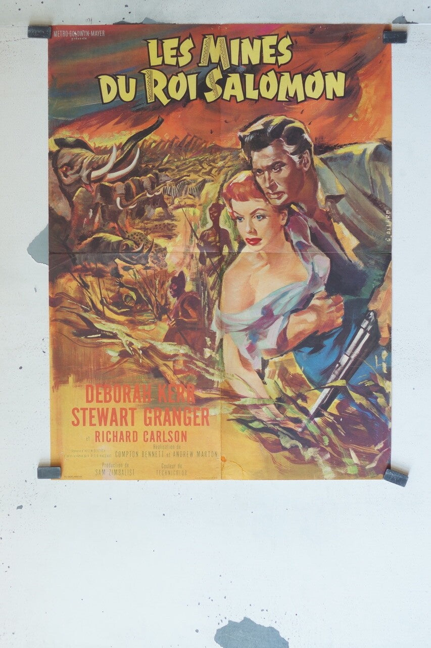 LES MINES DU ROI SALOMON MOVIE POSTER ORIGINAL (60X80) DEBORAH KERR