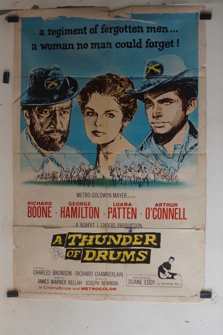 A THUNDER OF DRUMS 1961 700x100 ORIGINAL MOVIE POSTER RICHARD BOONE, GEORGE
