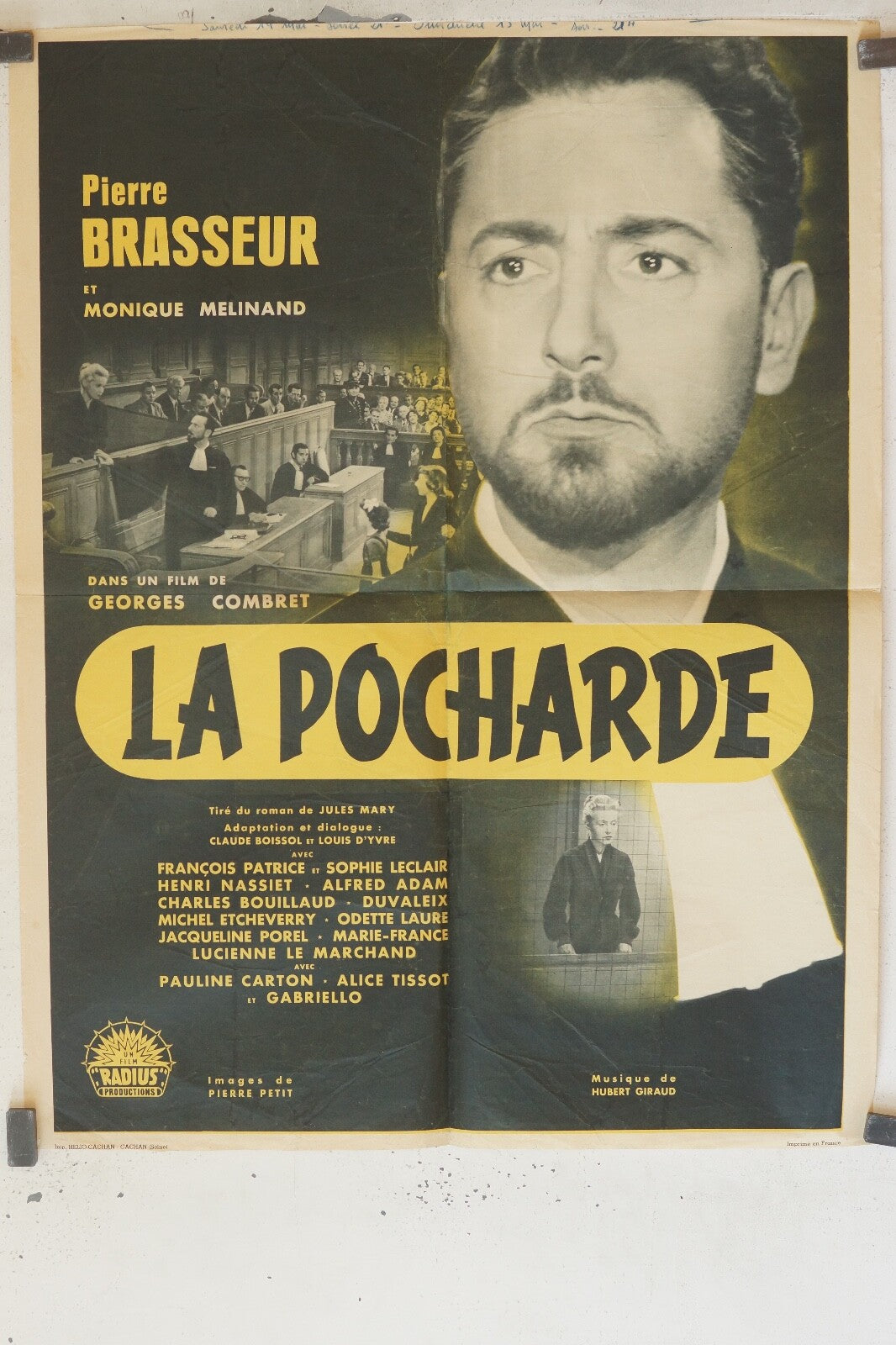 LA POCHARDE MOVIE POSTER ORIGINAL 60X80 PIERRE BRASSEUR, MONIQUE MELINAND