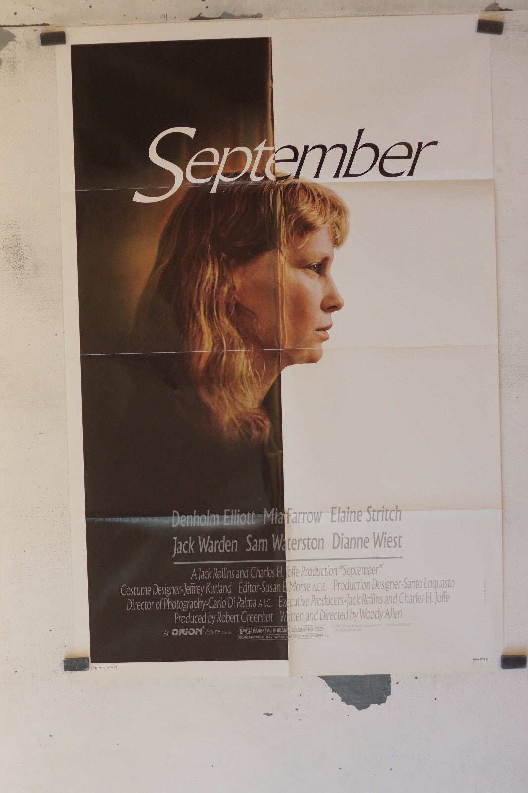 SEPTEMBER (70X100) ORIGINAL MOVIE POSTER DENHOLM ELLIOTT, MIA FARROW