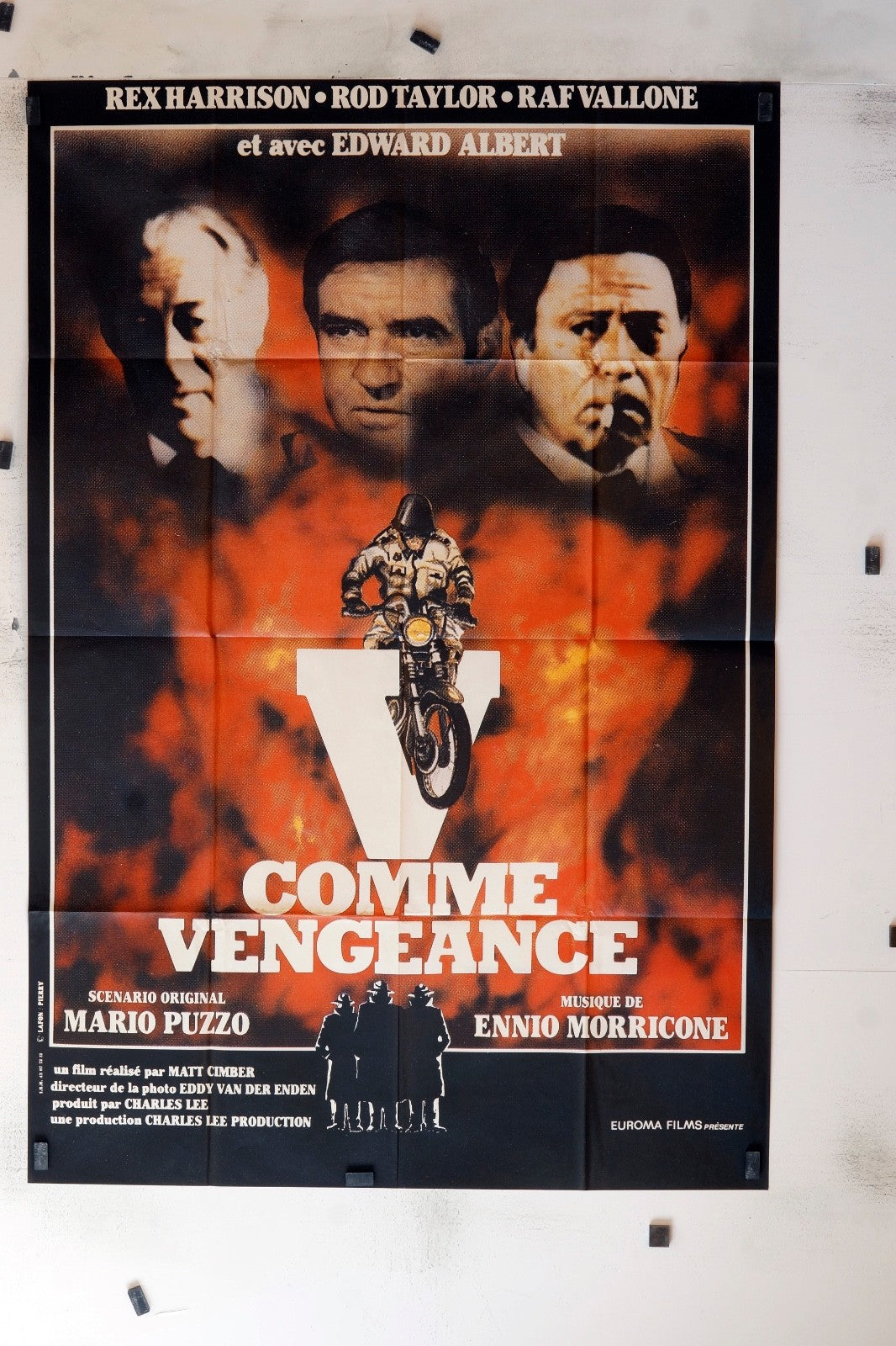V COMME VENGEANCE REX HARRISON MOVIE POSTER ORIGINAL 120x160
