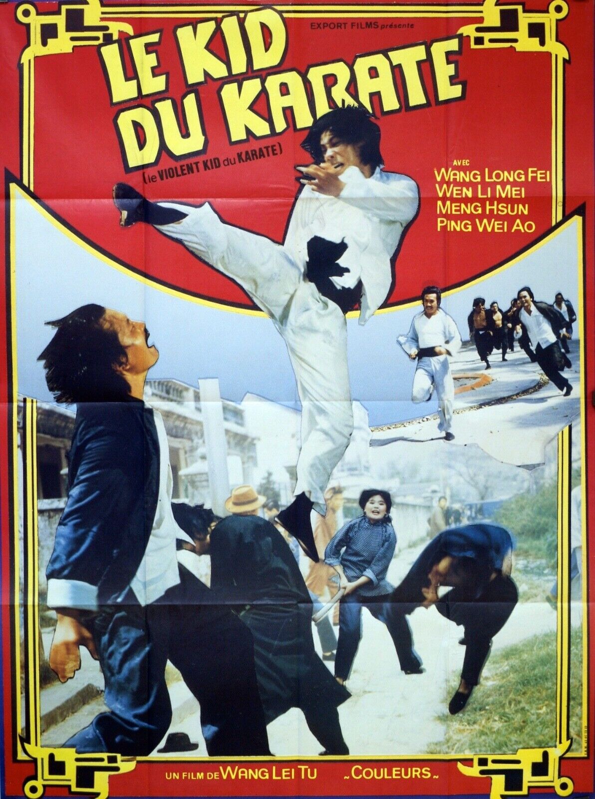 LE KID DU KARATÉ, KUNG FU movie poster ORIGINAL (120x160) WANG LEI TU
