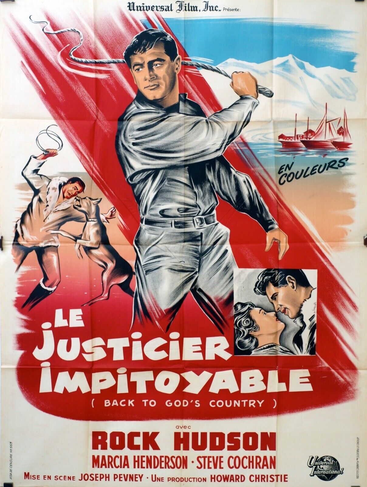LE JUSTICIER IMPITOYABLE MOVIE POSTER ORIGINAL 120x160 ROCK HUDSON