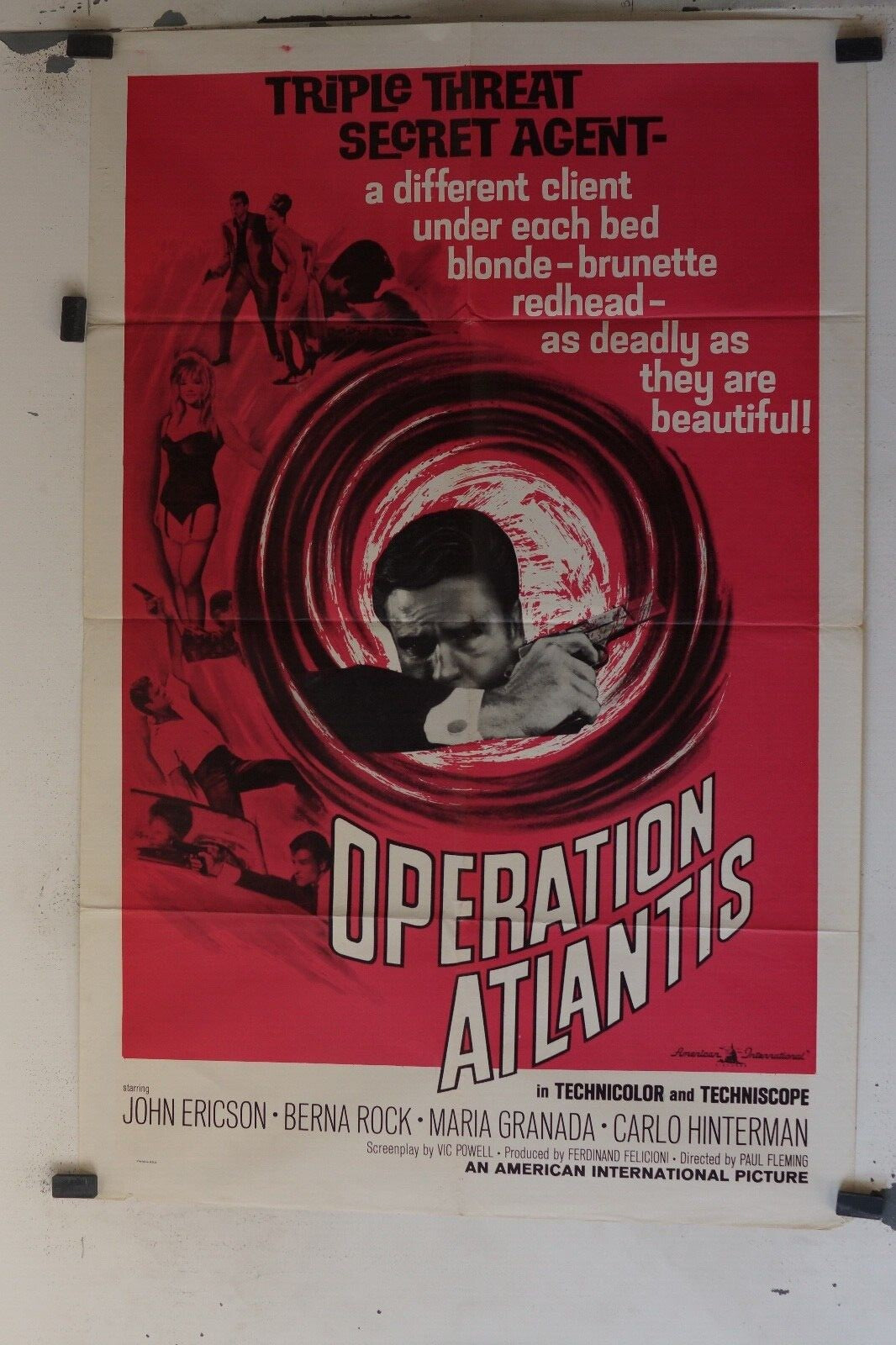OPERATION ATLANTIS MOVIE POSTER ORIGINAL 69x103 Paul Fleming