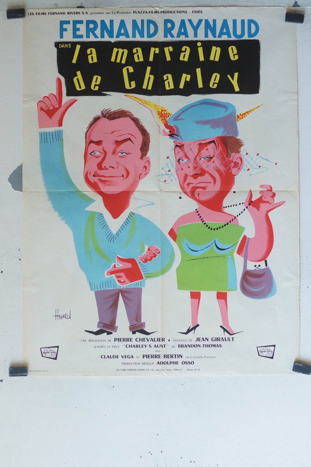 MARRAINE DE CHARLEY (LA) MOVIE POSTER ORIGINAL (60X80) Fernand Raynaud