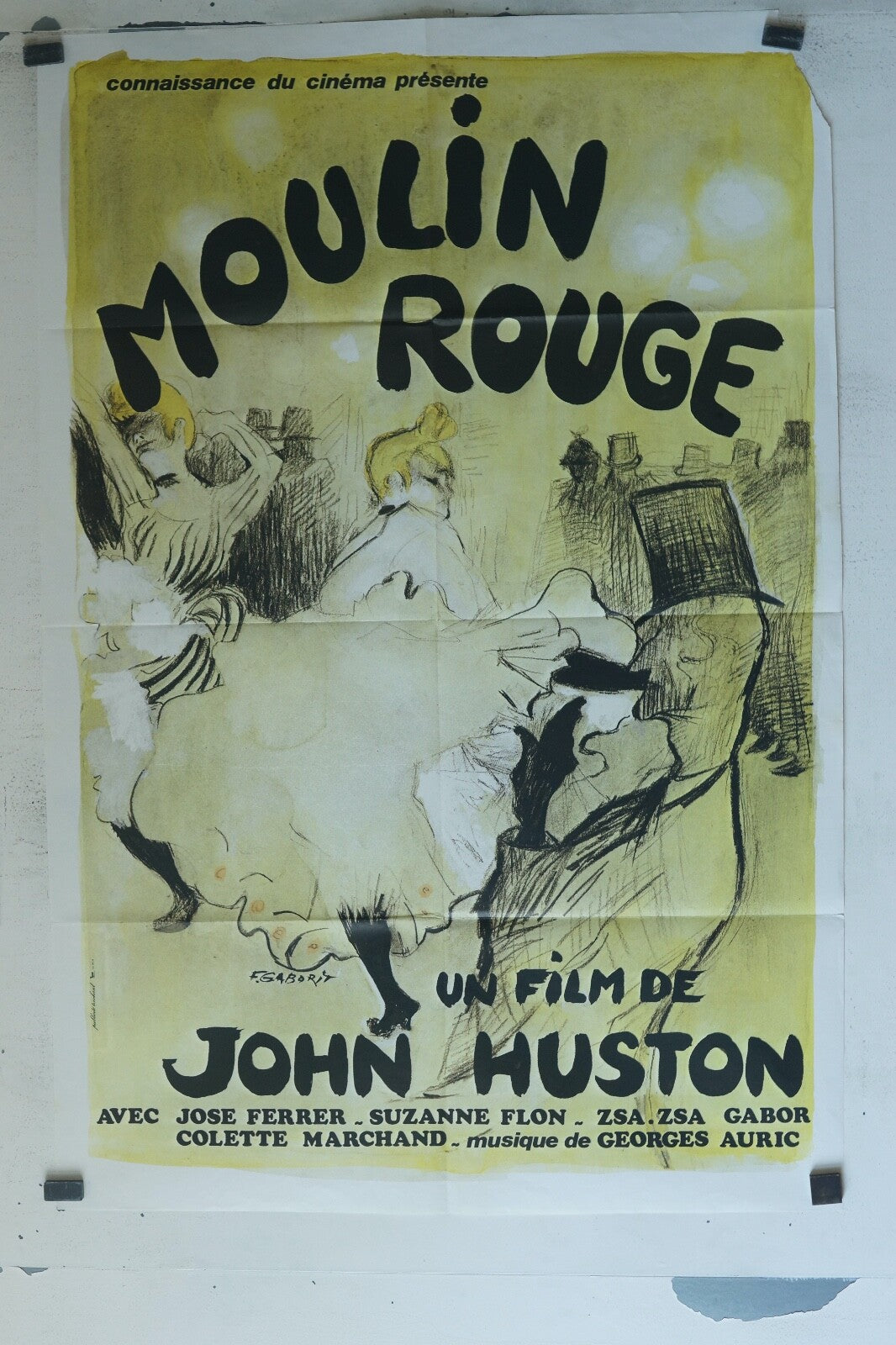 LE MOULIN ROUGE (1952 MOVIE POSTER ORIGINAL (80x120) JOSE FERRER – SUZANNE FLON