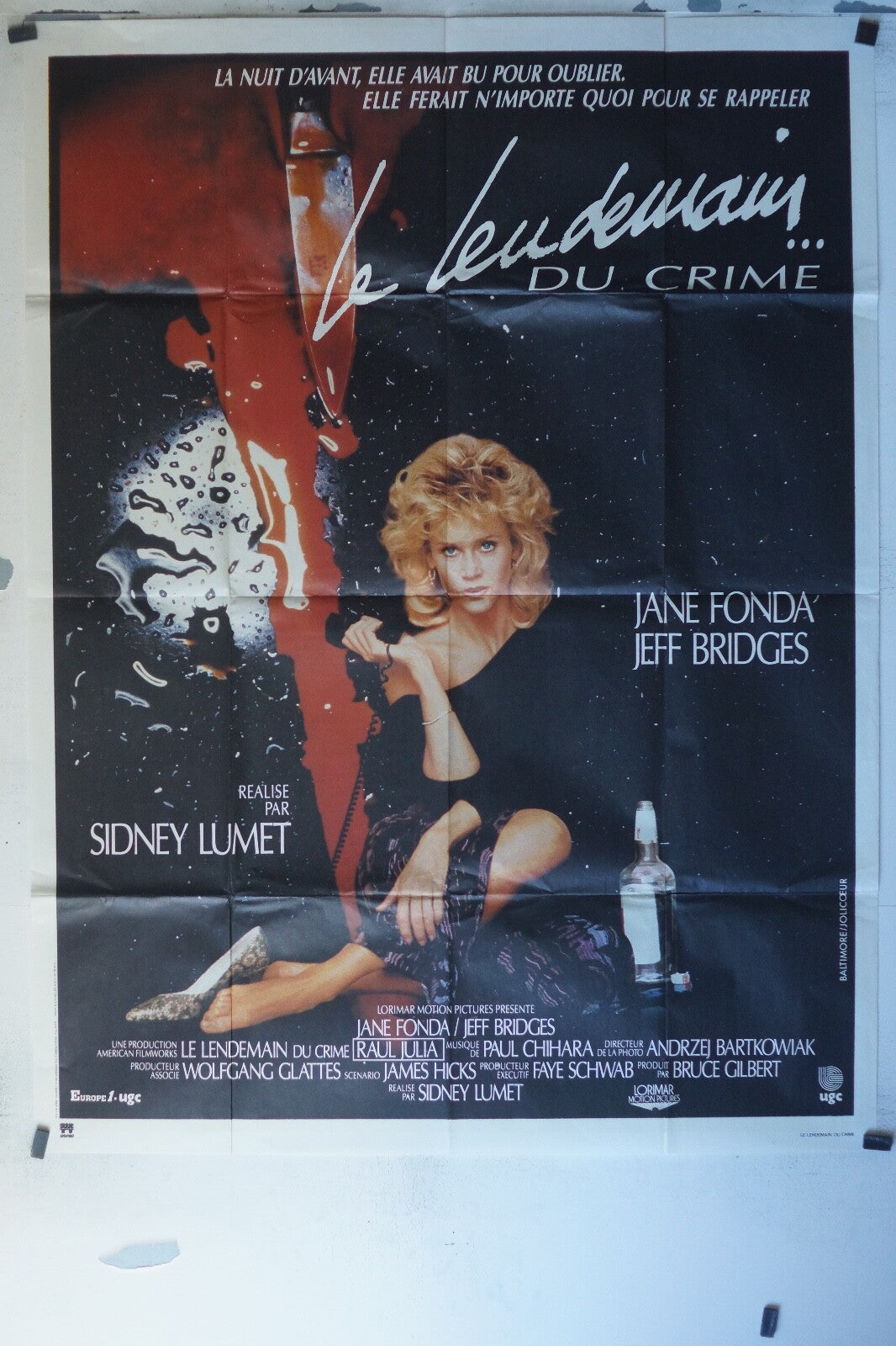 LE LENDEMAIN DU CRIME… MOVIE POSTER ORIGINAL 120x160 JANE FONDA – JEFF BRIDGES