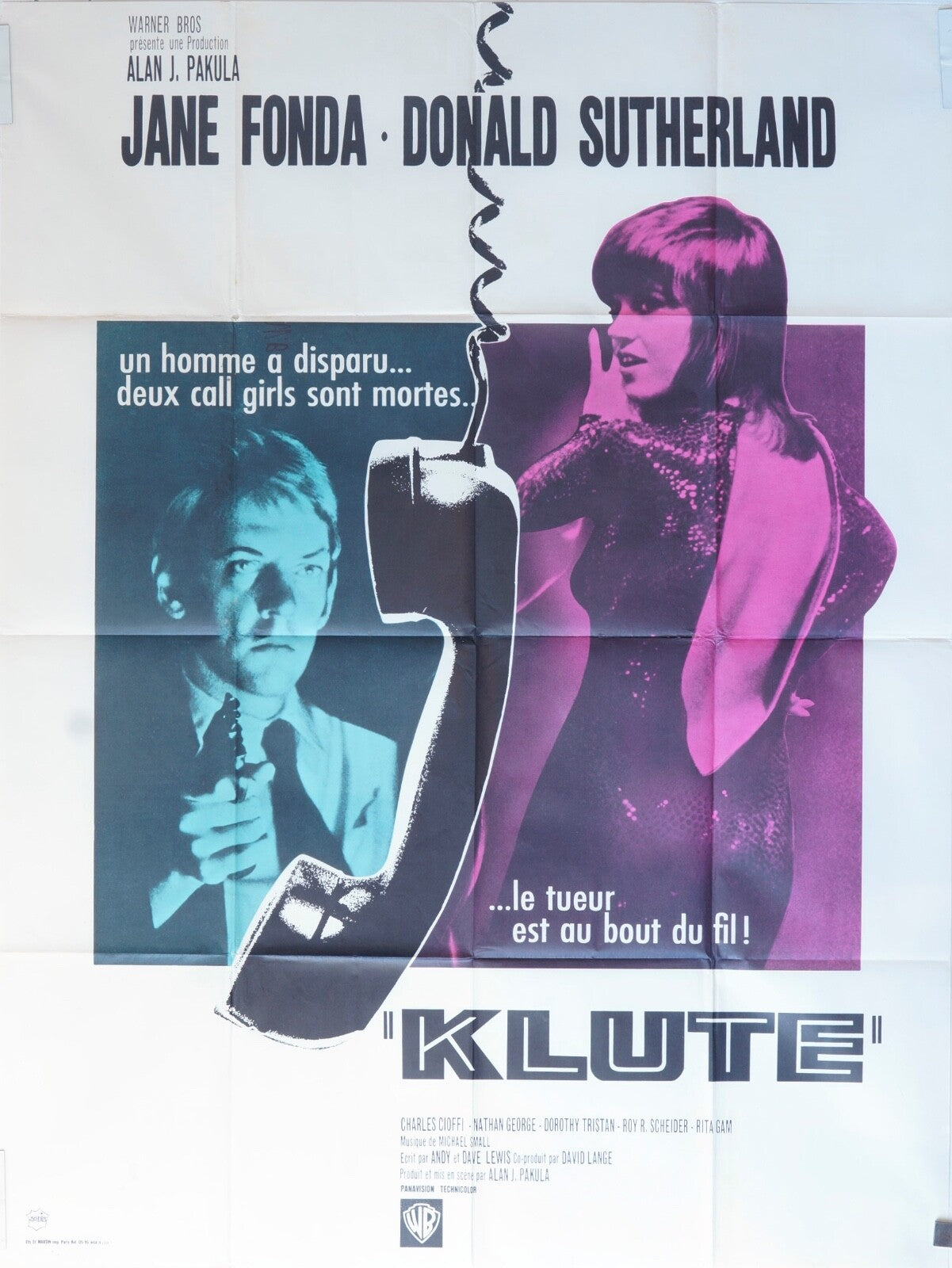 KLUTE MOVIE POSTER ORIGINAL 120x160 JANE FONDA