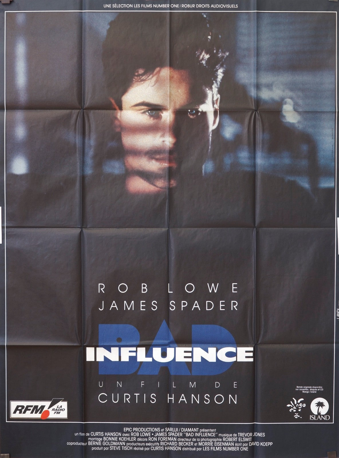 BAD INFLUENCE ROB LOWE MOVIE POSTER ORIGINAL 120x160