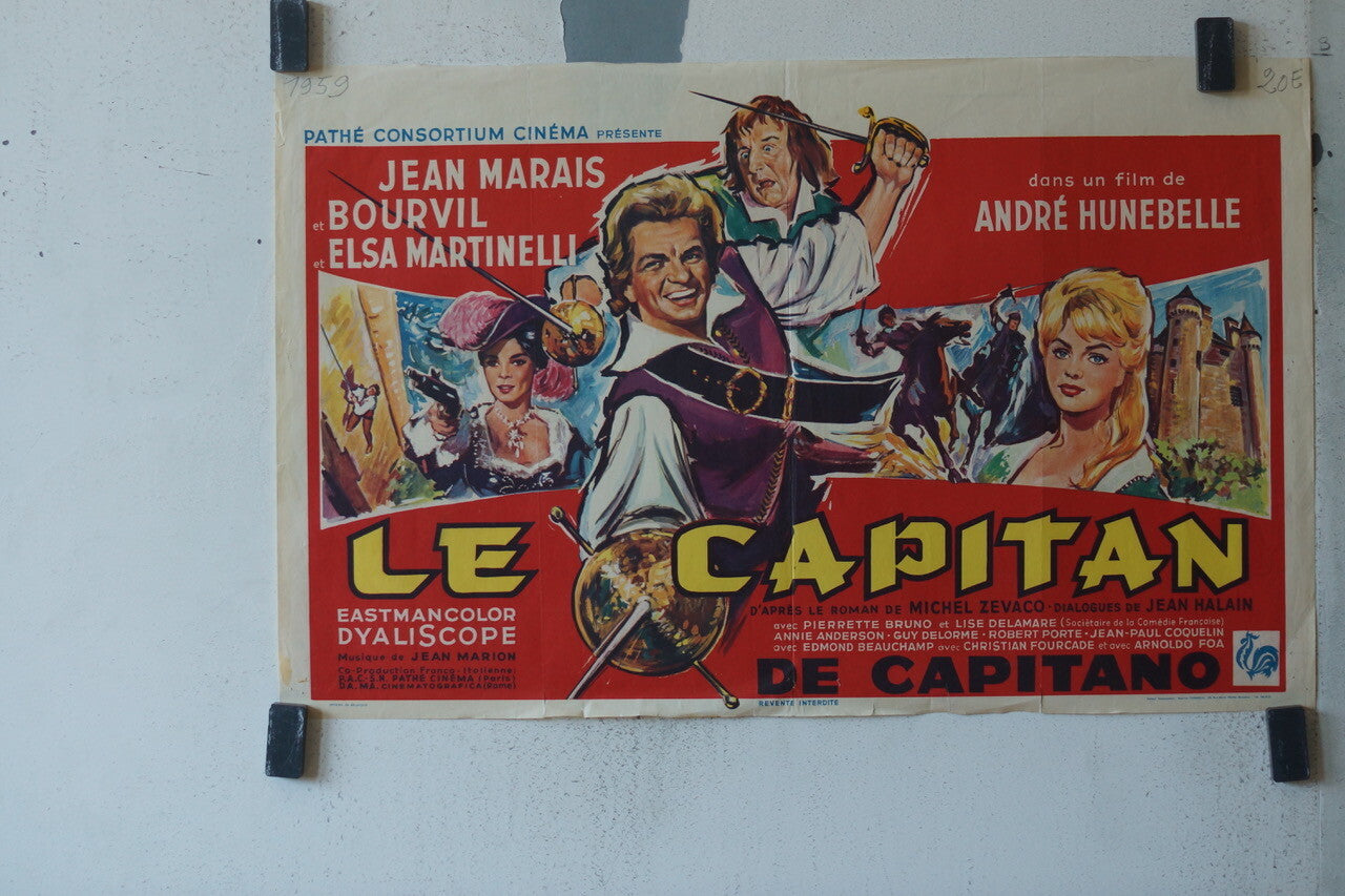 CAPITAN (LE) Affiche belge MOVIE POSTER ORIGINAL 40x60 Jean Marais , Bourvil