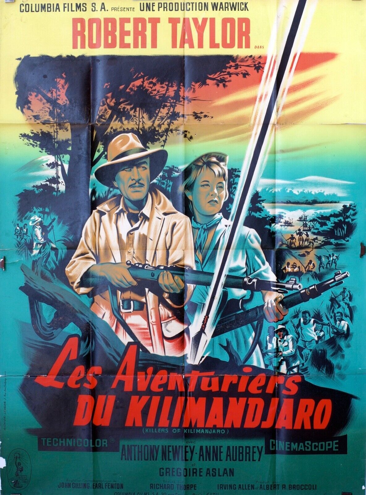 LES AVENTURIERS DU KILIMANDJARO MOVIE POSTER ORIGINAL 120x160 ROBERT TAYLOR