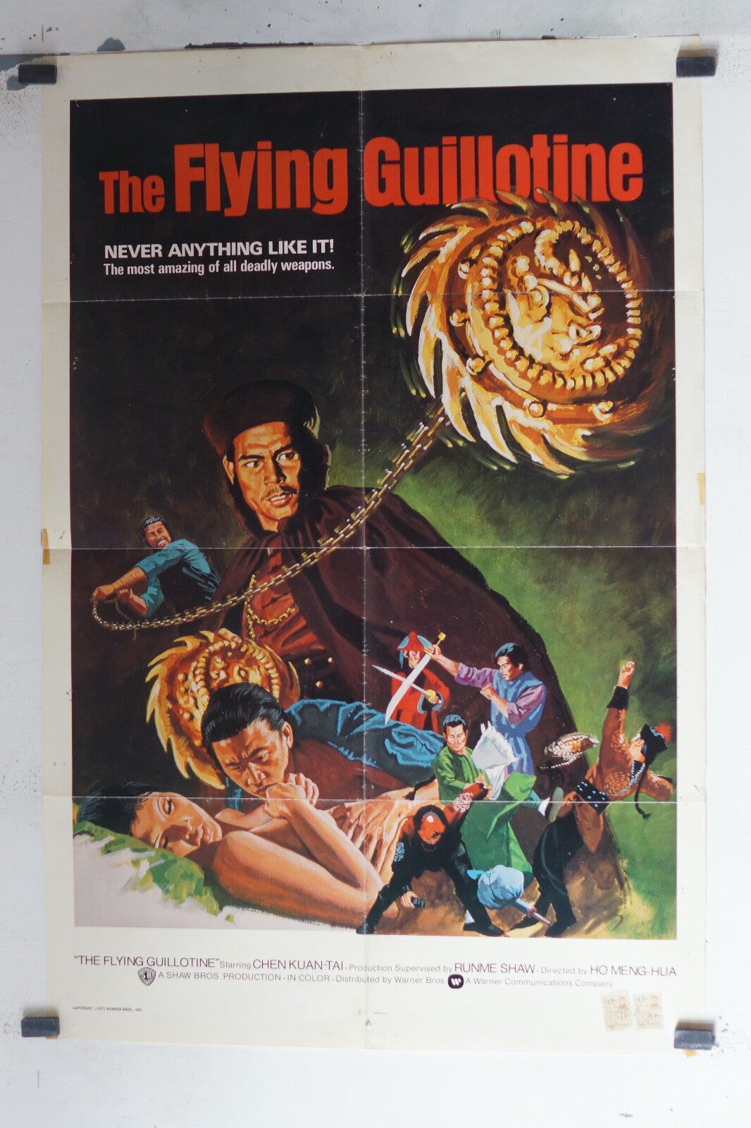 THE FLYING GUILLOTINE 70x100 ORIGINAL MOVIE POSTER RUNME SHAW, HO MENG HUA
