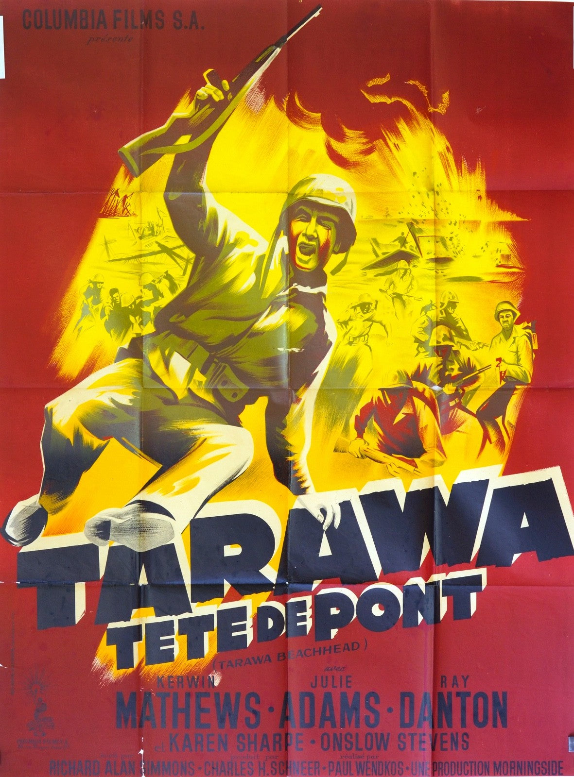 TARAWA KERWIN MATHEWS MOVIE POSTER ORIGINAL 120x160 MICHEL FERMAUD