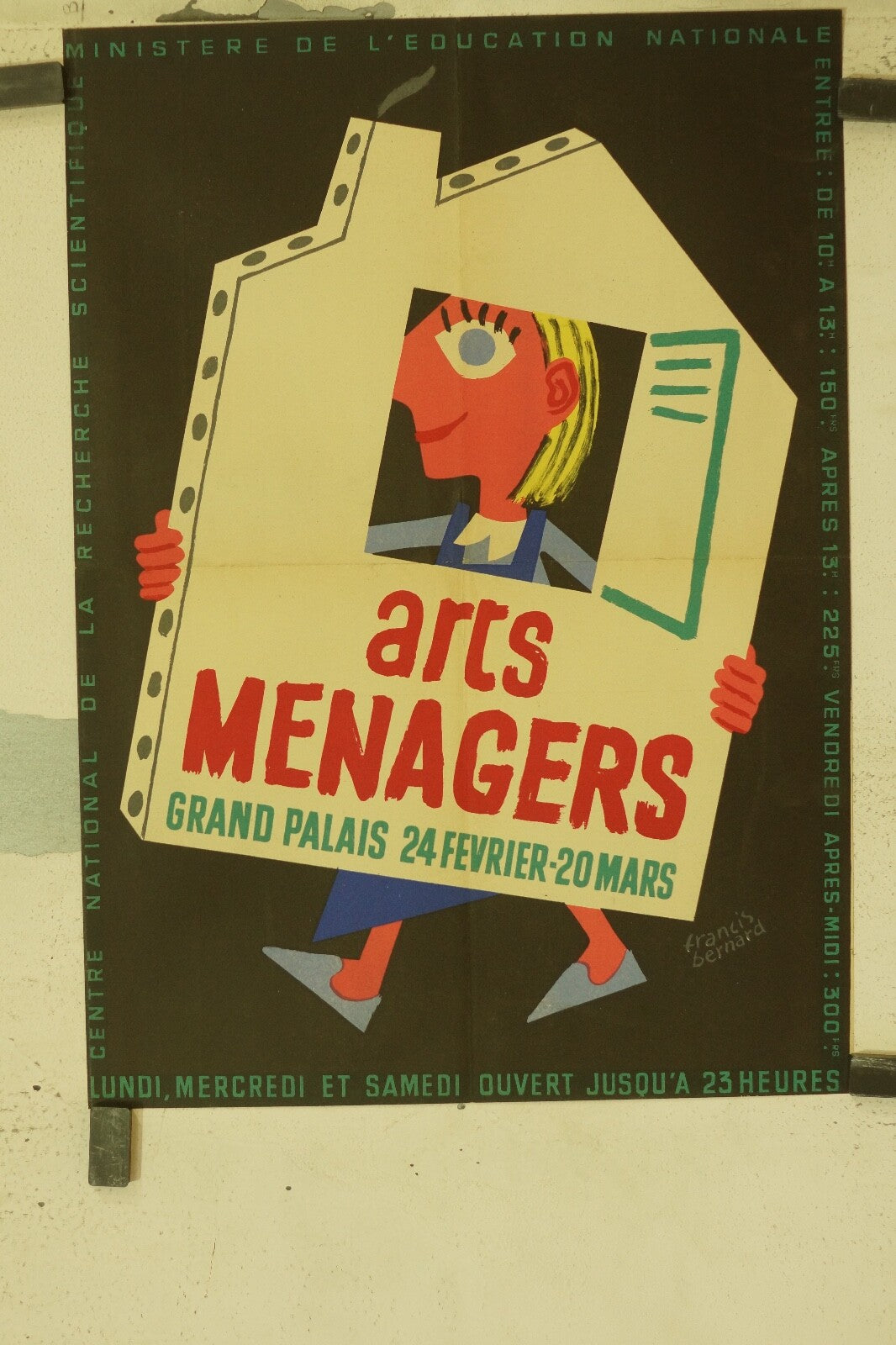AFFICHE ARTS MÉNAGERS, FRANCIS BERNARD, GRAND PALAIS, POSTER ORIGINAL (40X60)