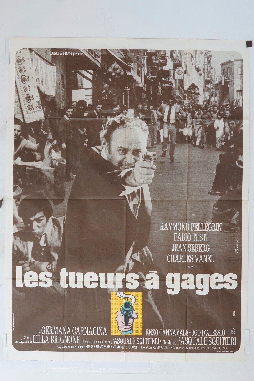 LES TUEURS A GAGES MOVIE POSTER ORIGINAL 120x160 RAYMOND PELLEGRIN