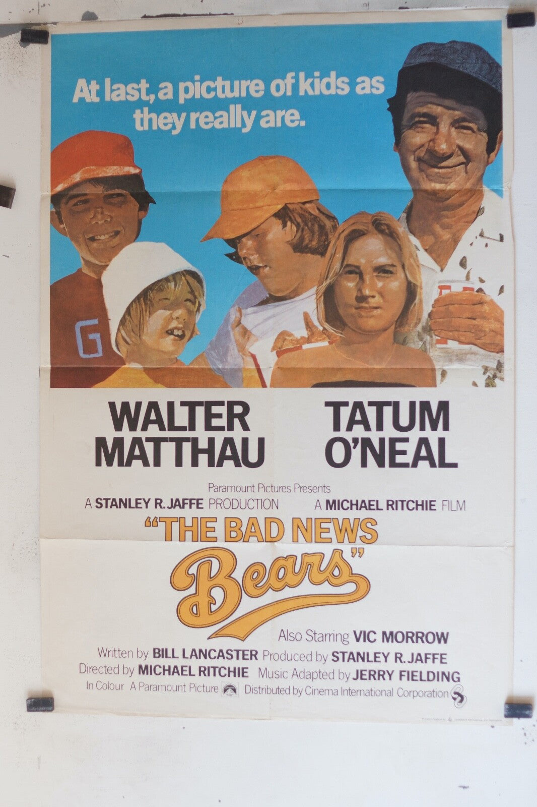 THE BAD NEWS BEARS (70X100) ORIGINAL MOVIE POSTER WALTER MATTHAU -TATUM O’NEAL