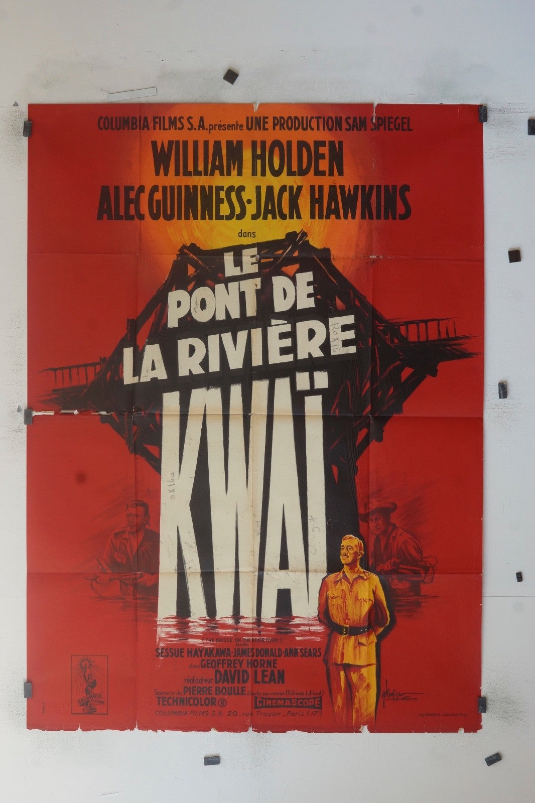 LE PONT DE LA RIVIÈRE KWAÏ WILLIAM HOLDEN MOVIE POSTER ORIGINAL (120X160)