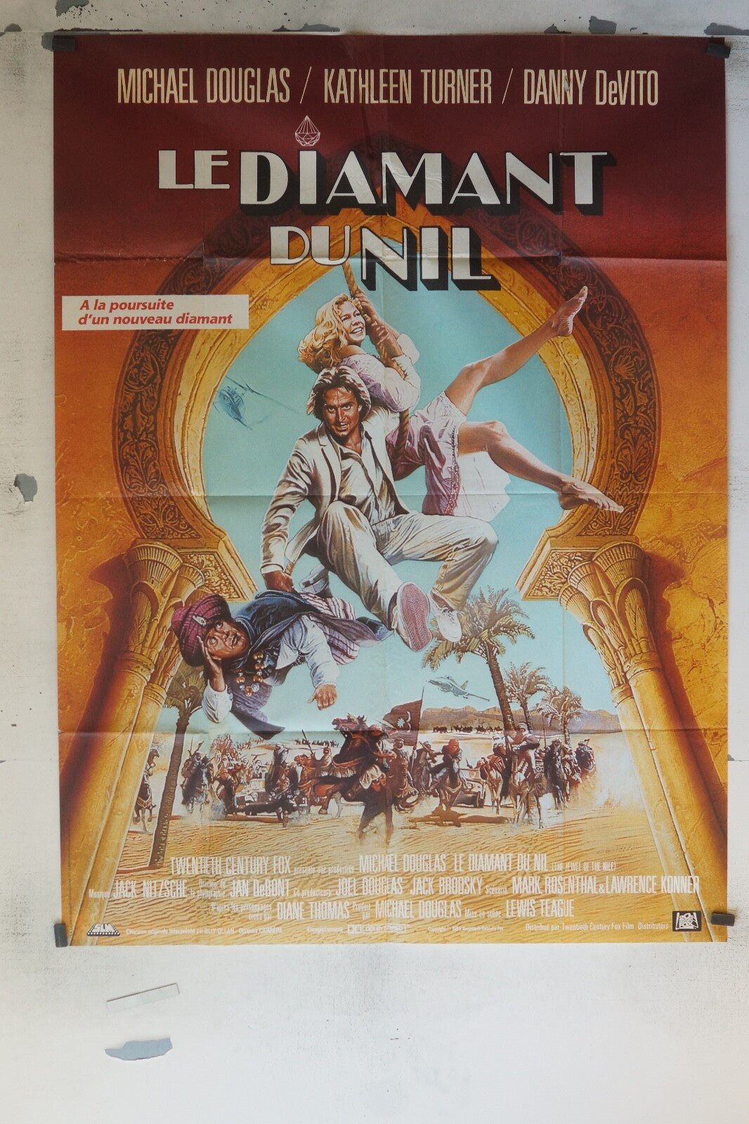 LE DIAMANT DU NIL MOVIE POSTER ORIGINAL 120x160 MICHAEL DOUGLAS