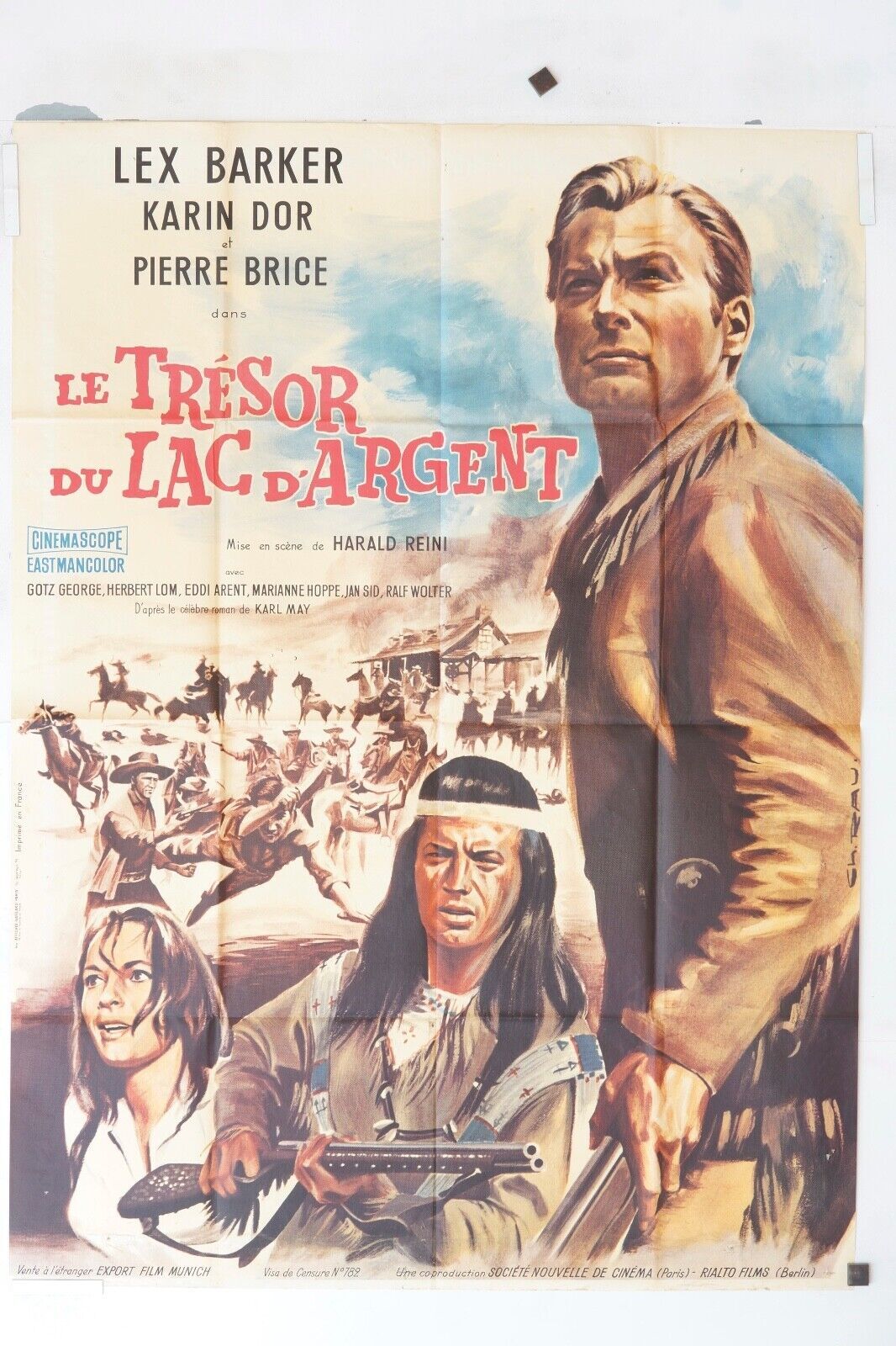 LE TRÉSOR DU LAC D’ARGENT POSTER ORIGINAL 120x160 LEX BARKER