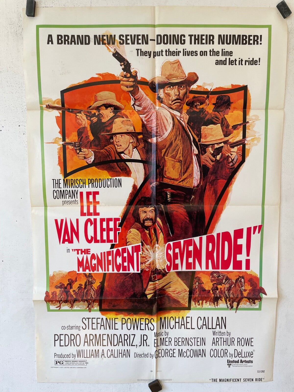 THE MAGNIFICENT SEVEN RIDE (70X100) ORIGINAL MOVIE LEE VAN CLEEF