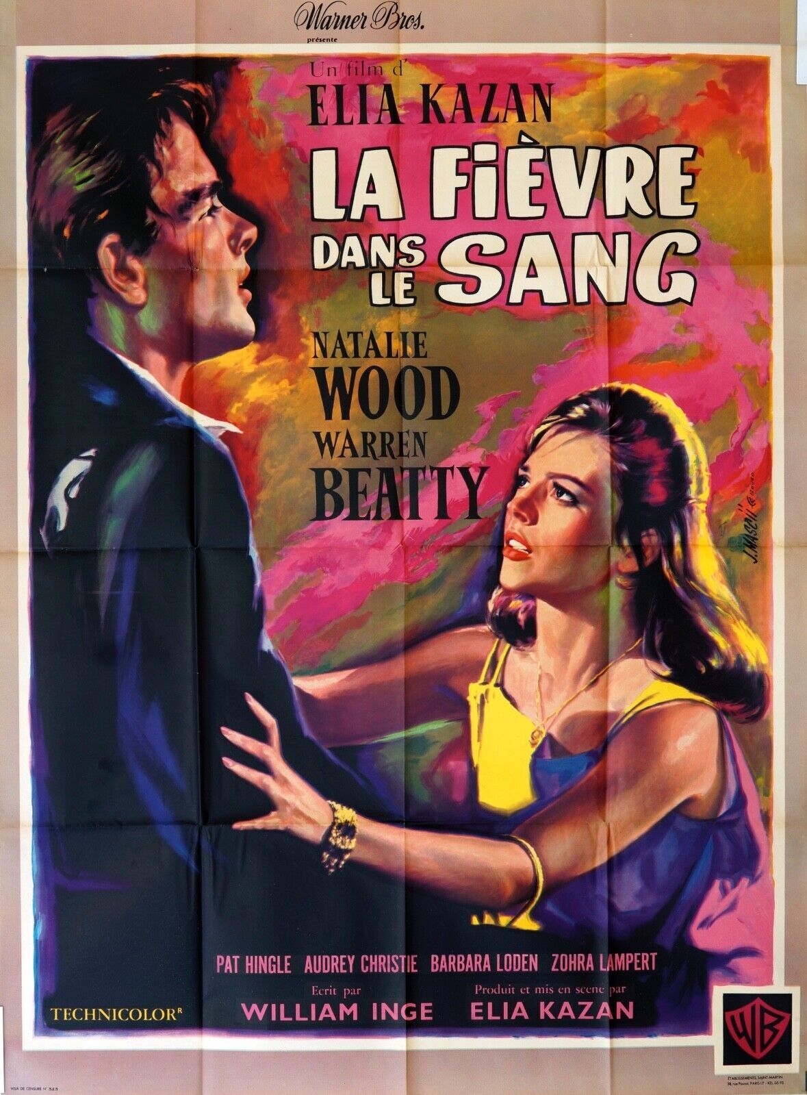LA FIÈVRE DANS LE SANG MOVIE POSTER ORIGINAL 120x160 ELIA KAZAN