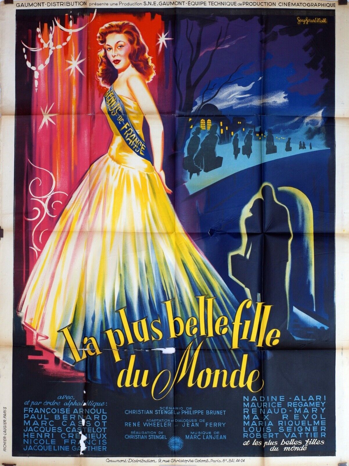 LA PLUS BELLE FILLE DU MONDE MOVIE POSTER ORIGINAL 120x160 FRANÇOISE ARNOUL
