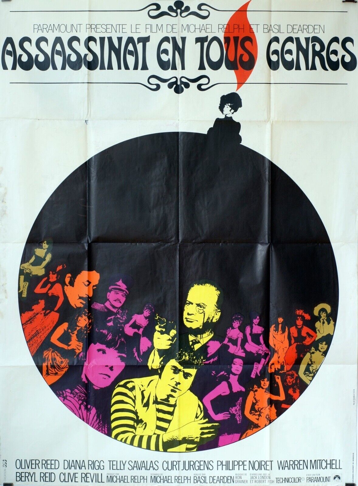 ASSASSINAT EN TOUS GENRES MOVIE POSTER ORIGINAL 120x160 OLIVIER REED